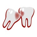 Icon with incorrectly growing tooth.